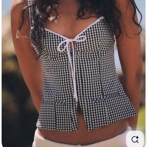 Black and White Gingham Halter Top
